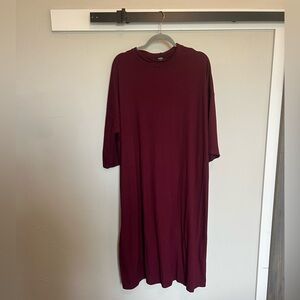 Dressed in Lala Ozzy dress- wine